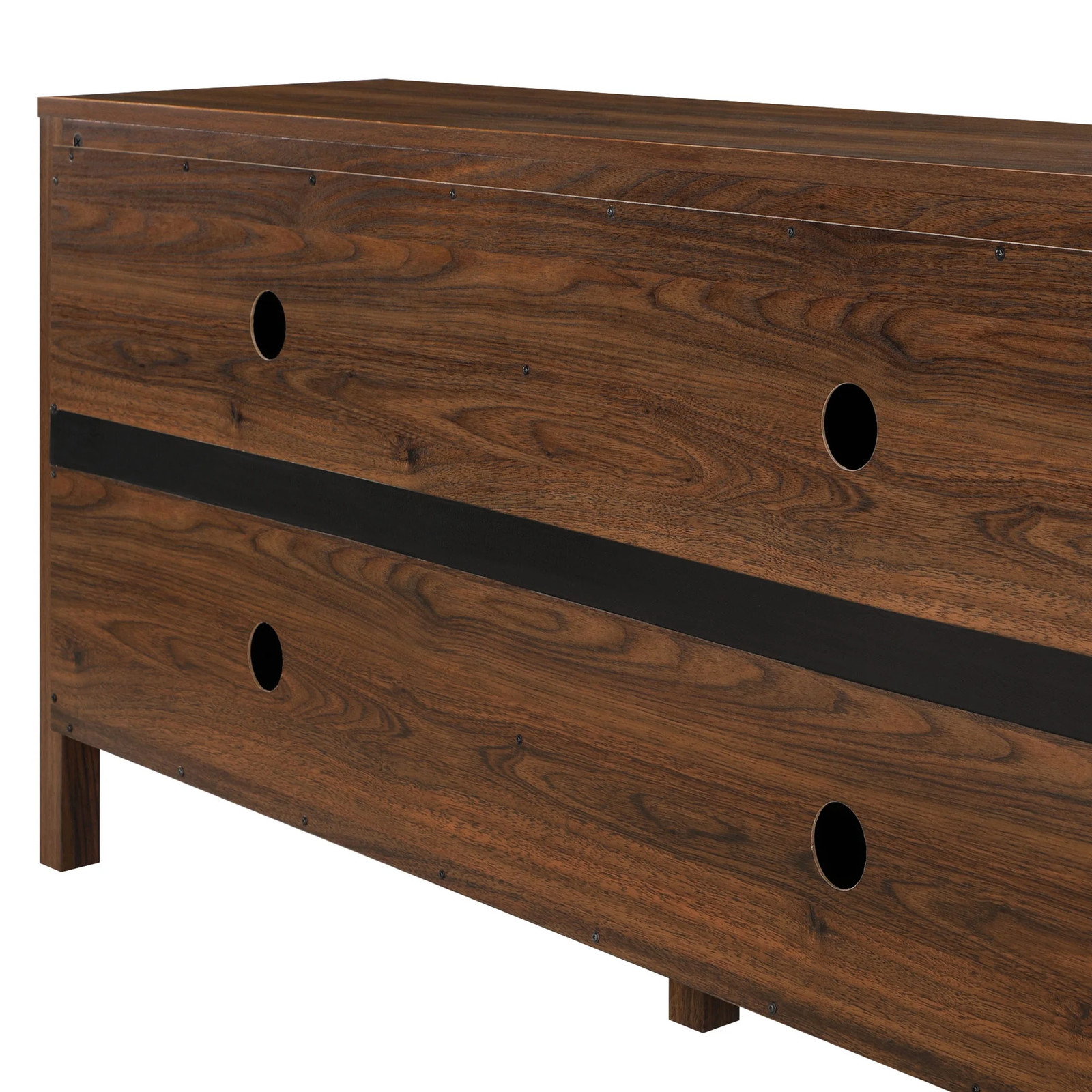 4-Door TV Console for Tv’S up to 65”, Canyon Walnut Finish