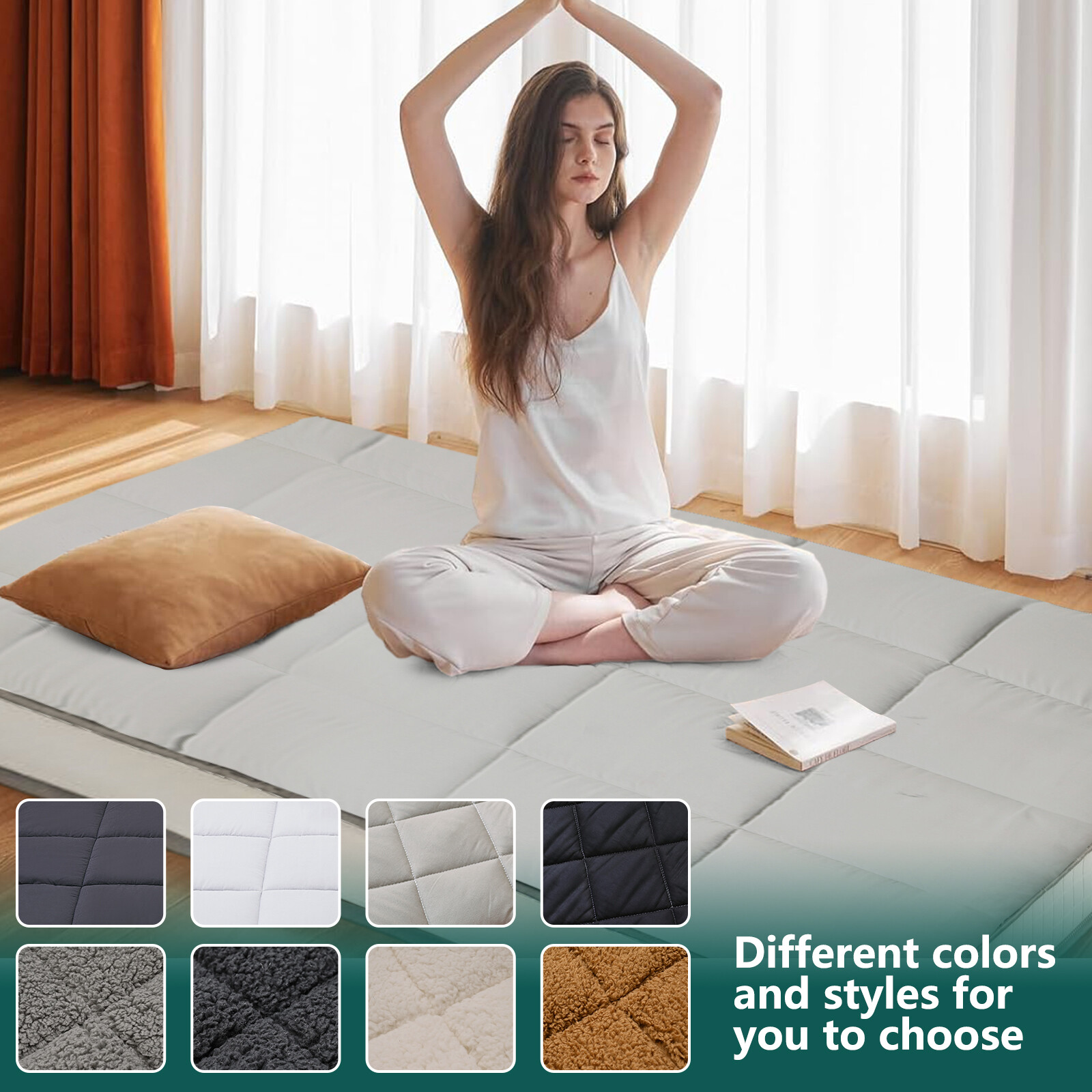 NAIZEA Japanese Floor Mattress Futon Mattress 4” Thickness Cushion Tatami Mat