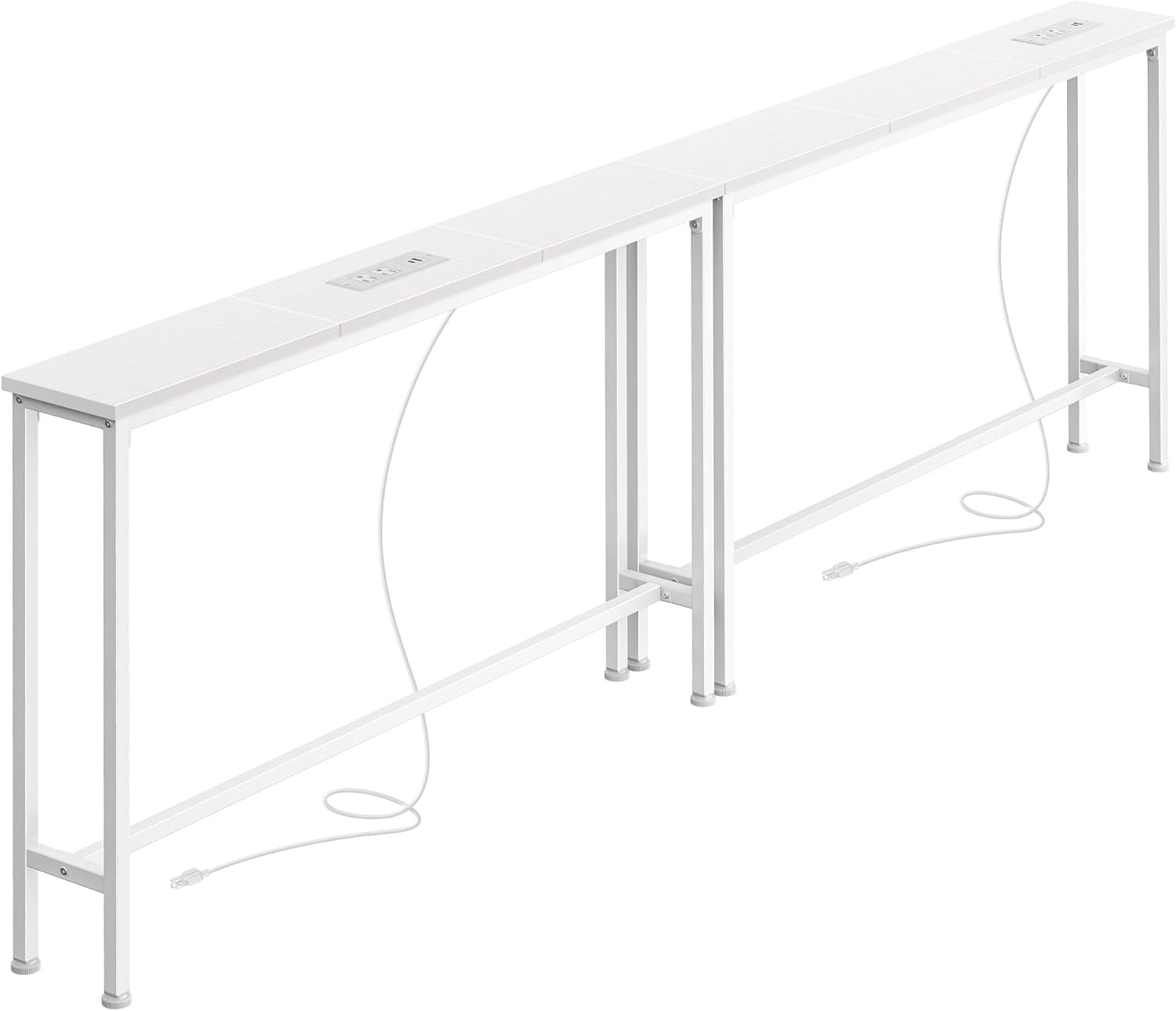 78.8 Inch Narrow behind Couch Table with 2 Charging Stations | 2 AC Outlets with