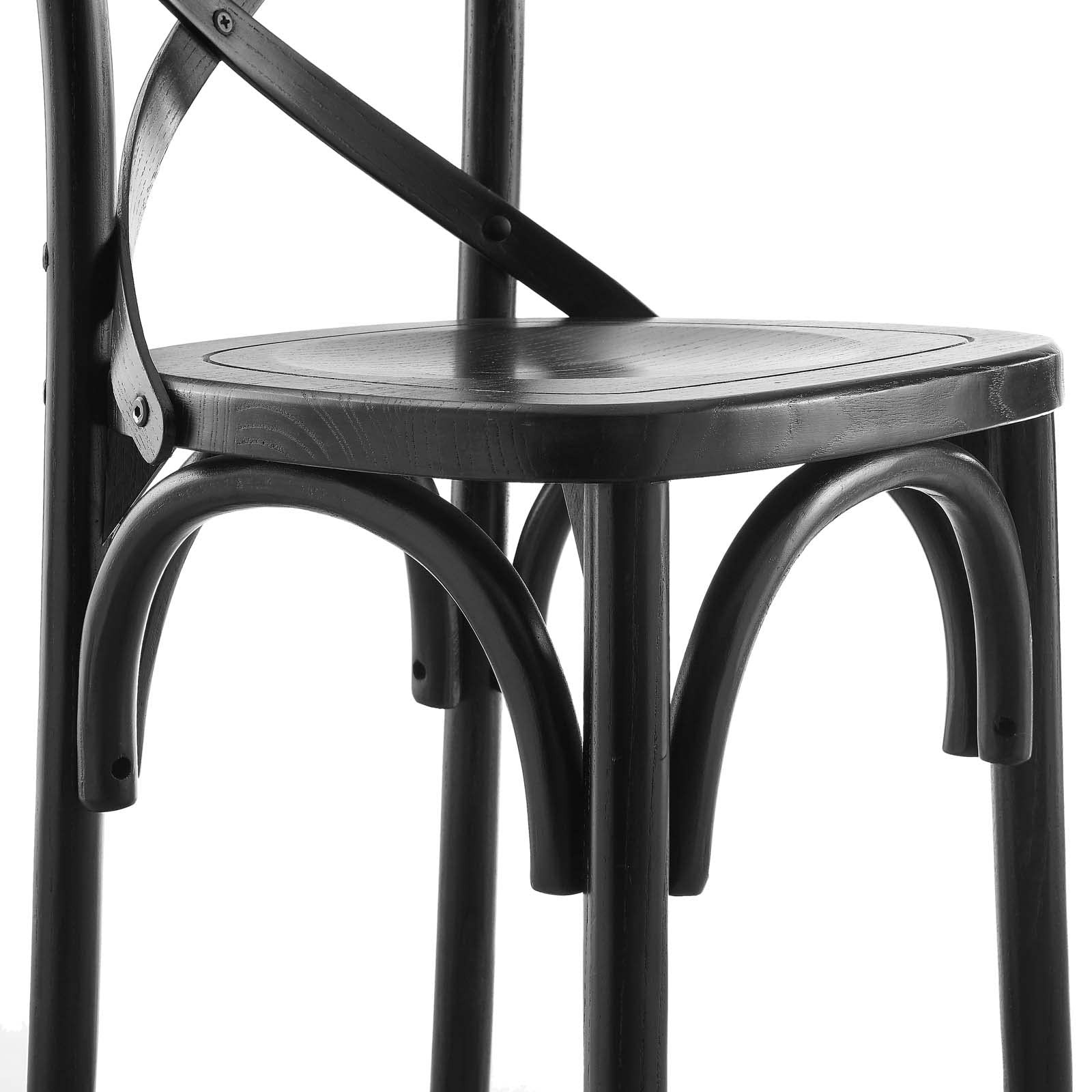 Modway Gear 39.5″ Modern Style Elm Wood Counter Stool in Black Finish