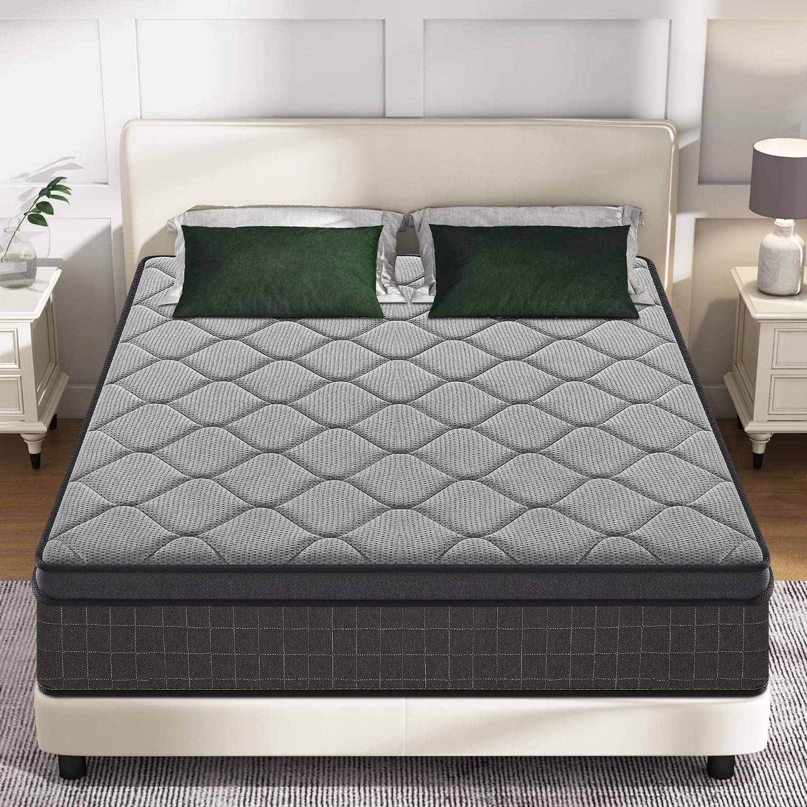 10″ 12″ Gel Memory Foam Mattress Hybrid Spring Twin Full Queen King Bed In A Box