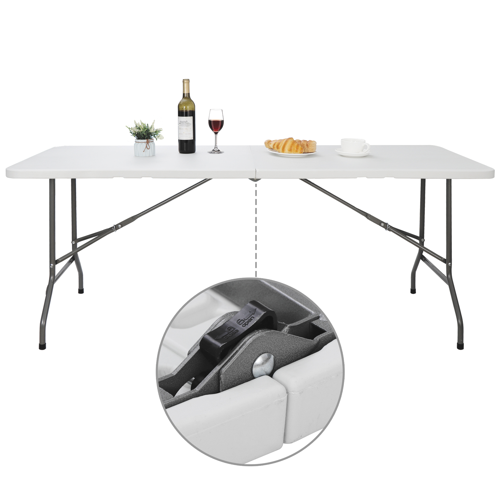 6′ Multipurpose Folding Table Yard Garden Beach Family Picnic Happy Patio