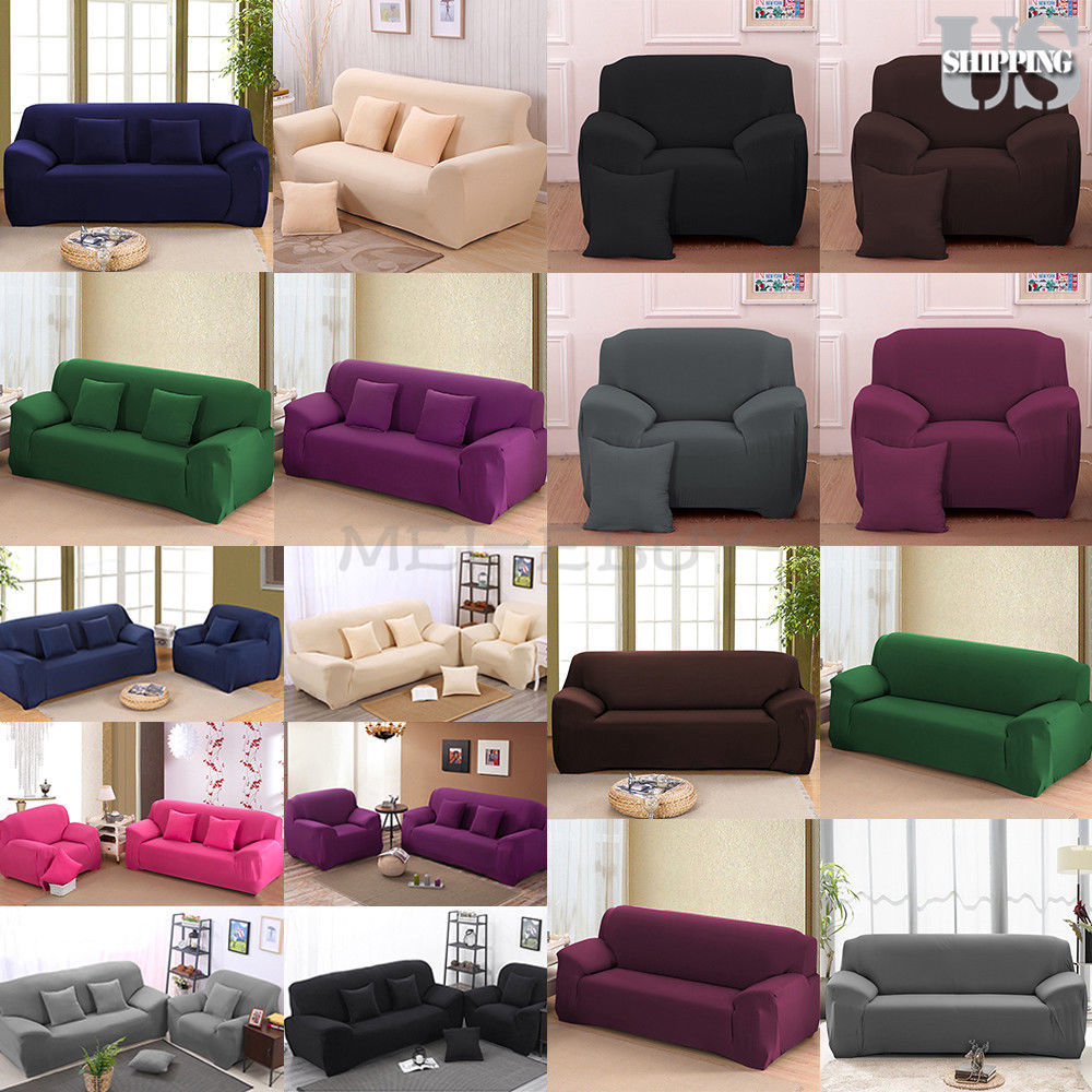 1/2/3/4 Seater Stretch Chair Sofa Cover Slipcover Elastic Couch Protector Cover