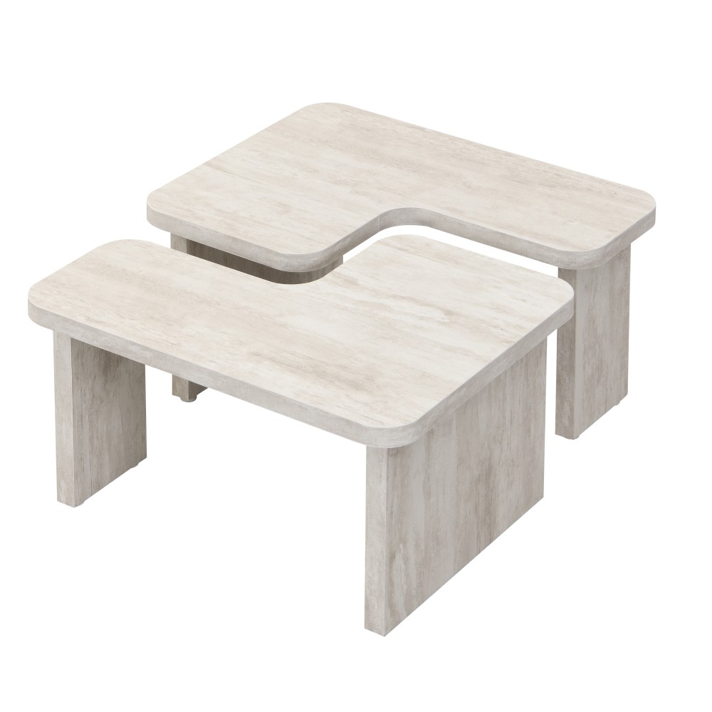 Coffee Table Detachable Impact-Resistant Rounded Corners Design