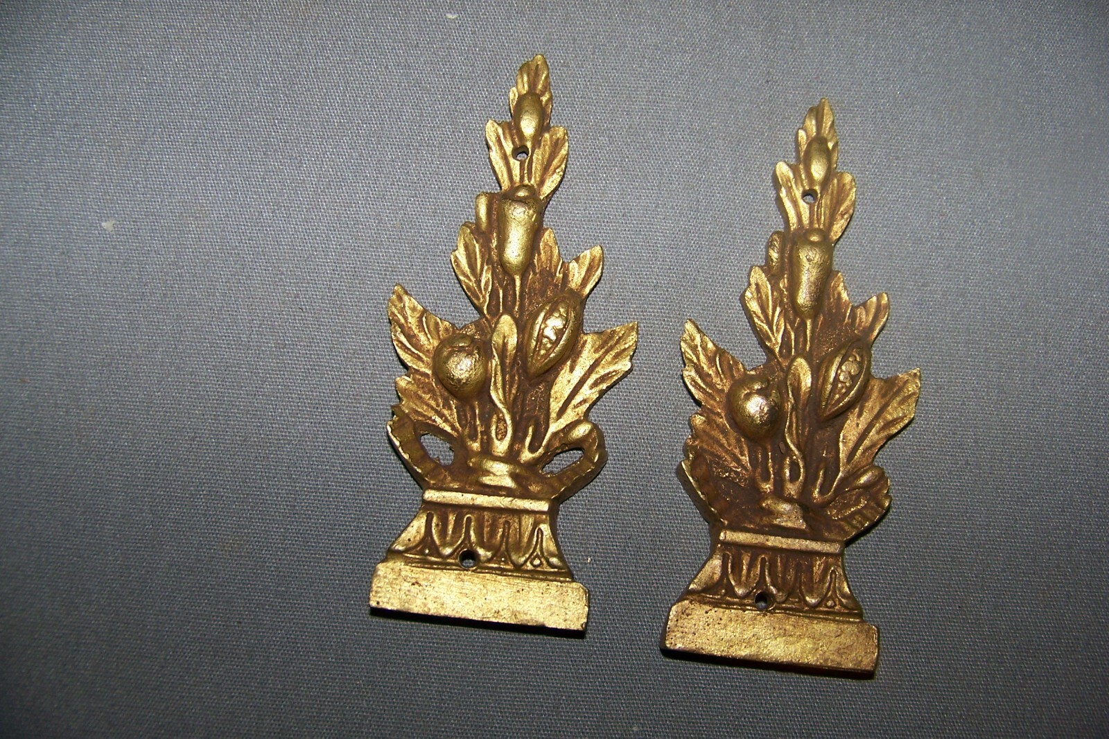 Two, SMALL, Vintage, Solid Brass, Decorative Ormolu – See Tone Description