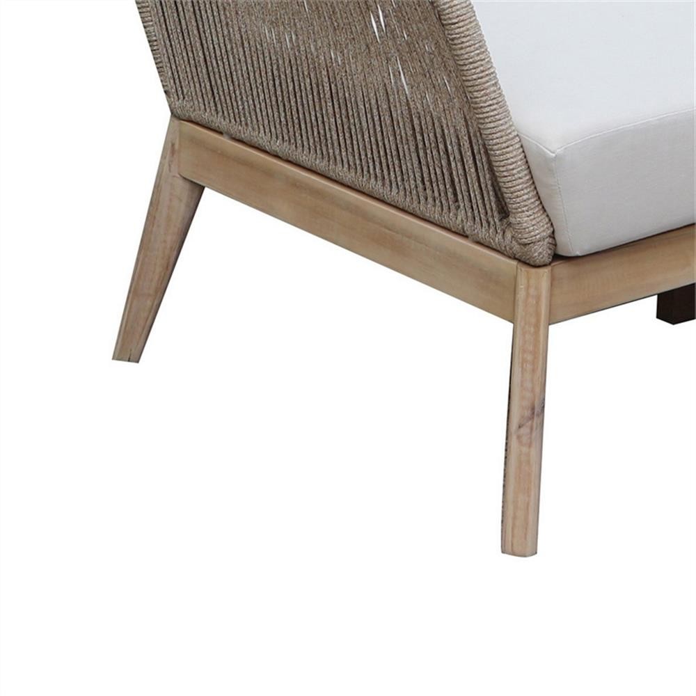 Bowery Hill 51″ Outdoor Patio Sofa with Cushions in Brown Acacia Wood
