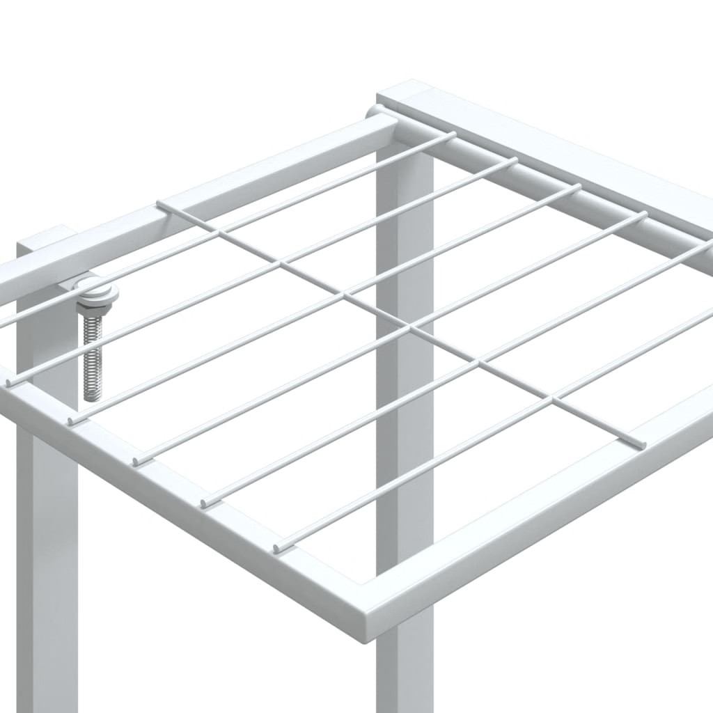 Flower Stand with Wheels 37.2″x9.6″x36″ White Iron