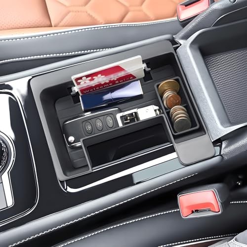 2025 2026 Tiguan Center Console Organizer Front, for VW Tiguan Tiguan-Black