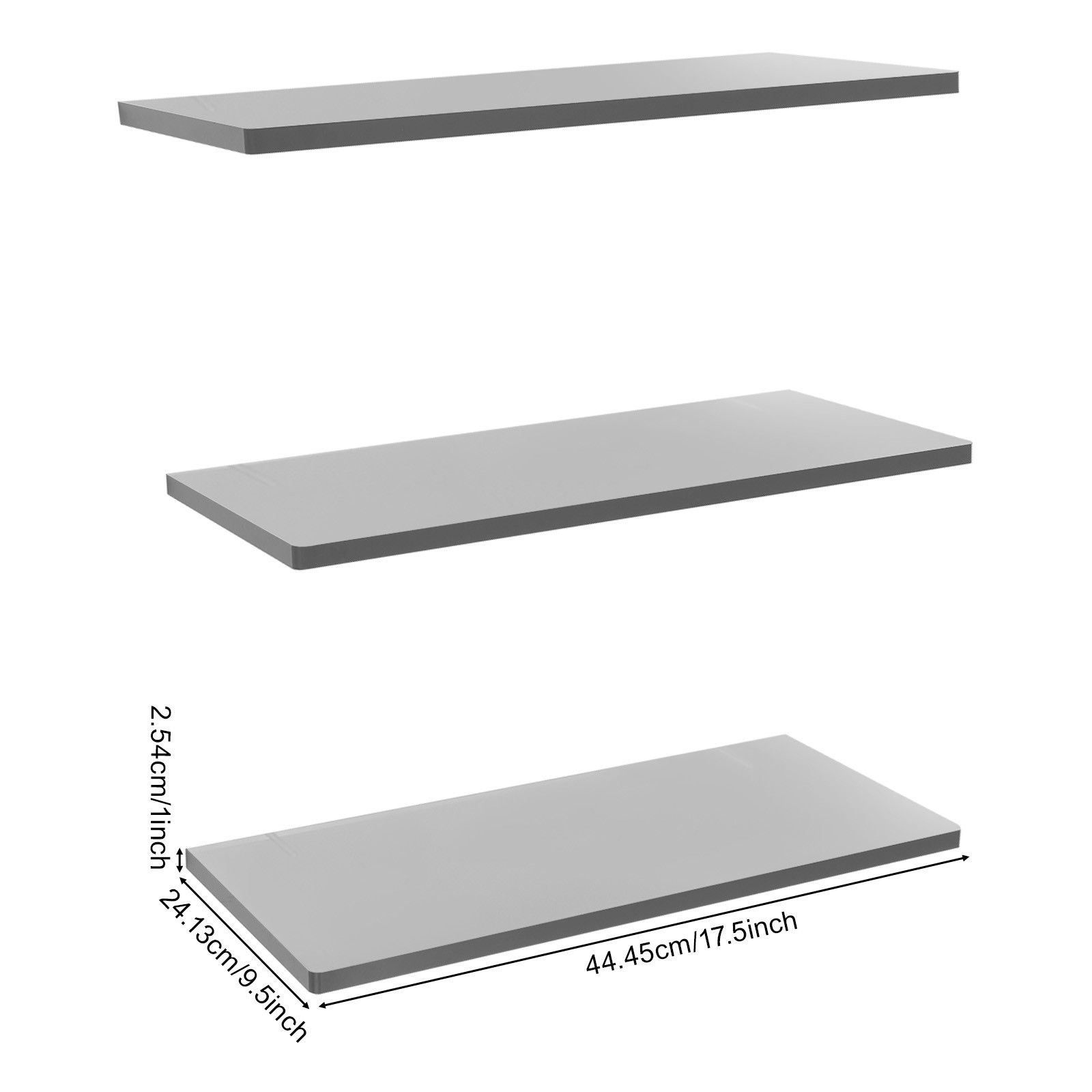 17.5×9.5in Floating Shelf Organizer, Acrylic Floating Shelves,Wall Mounted Shelf