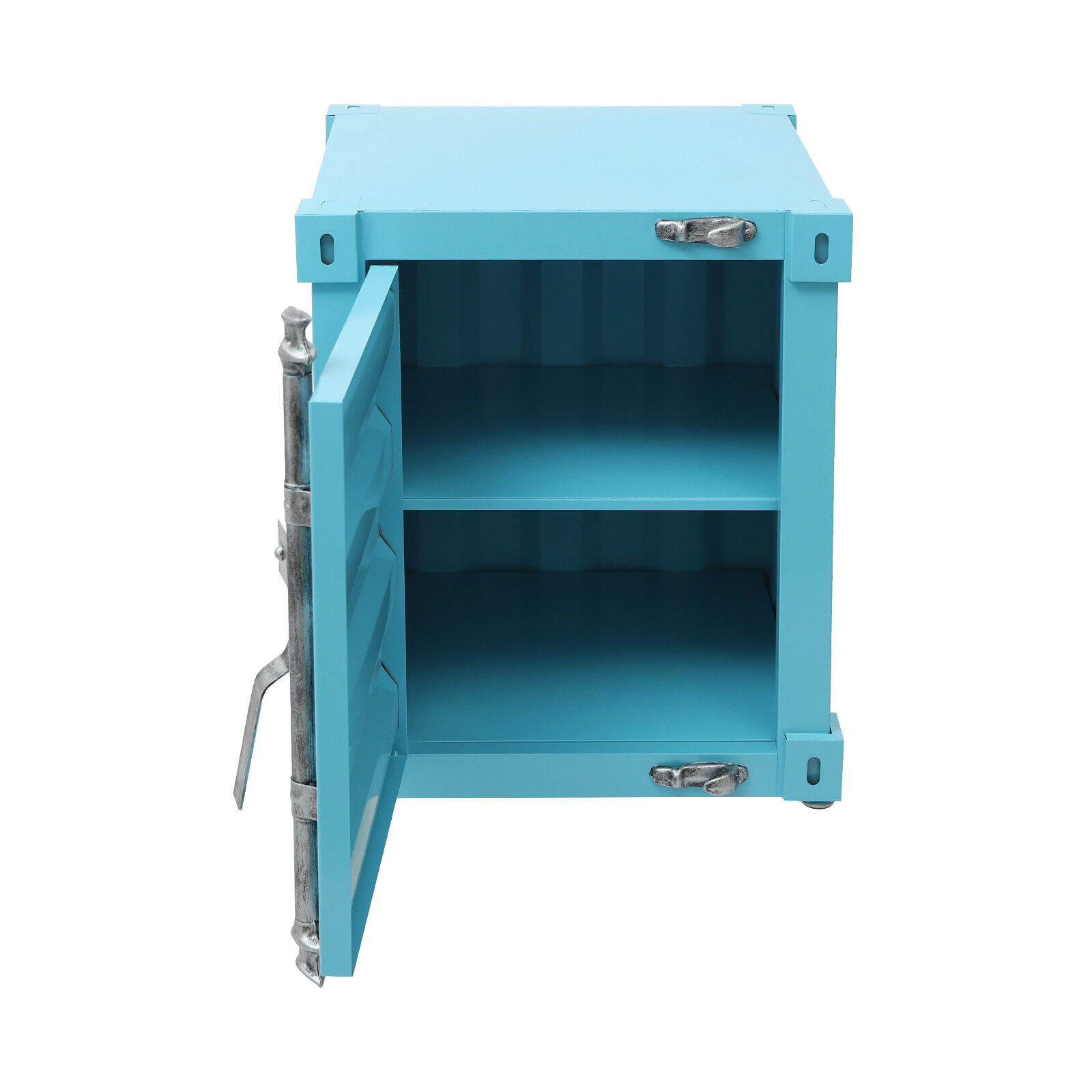 Floorstanding Side Table, Industrial Style Container Cabinet, Iron Bedside Table