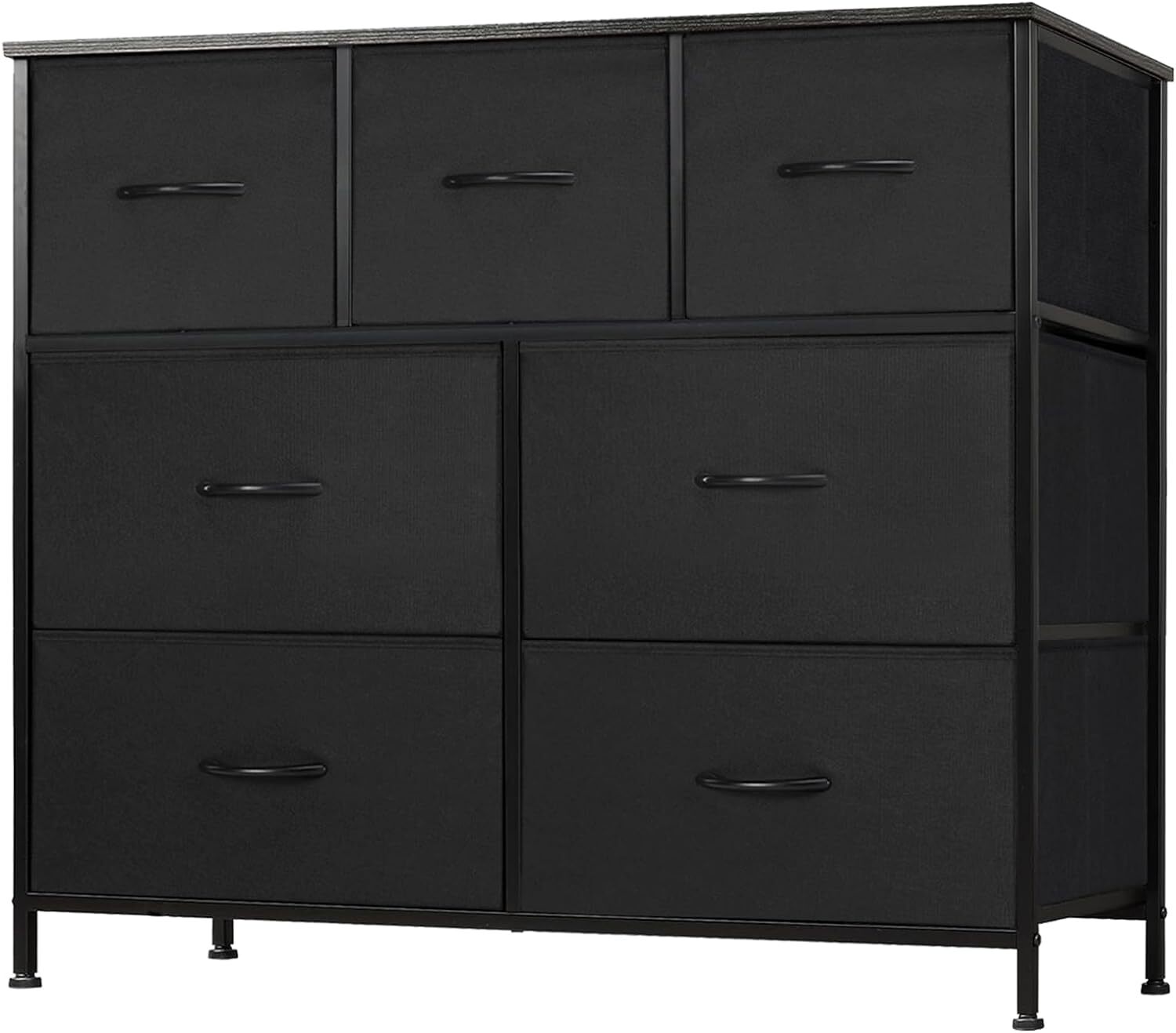7 Drawers Dresser Metal Frame Clothes Drawer Fabric Closet Organizer for Bedroom