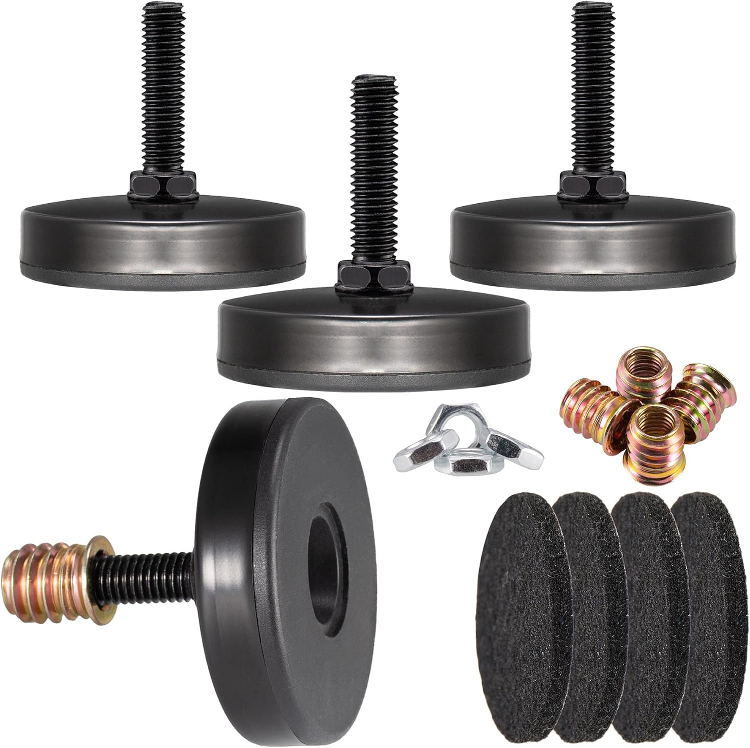 M8 Heavy Duty Leveling Feet, 2″ Wide Base Furniture Levelers 4Pk | Adjustable to