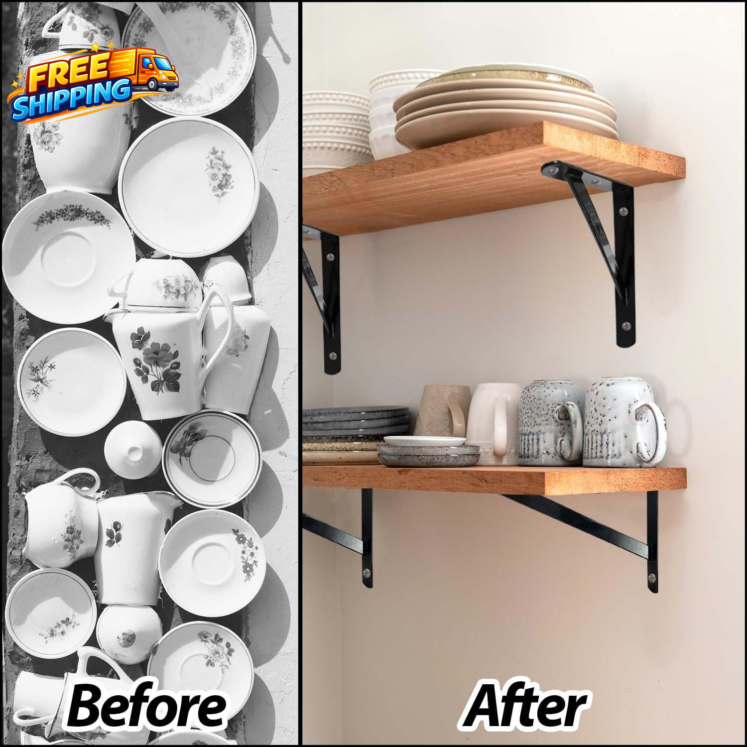 12 X 8 Heavy Duty Shelf Brackets with Screws Metal Shelves Supports Wall Mount..