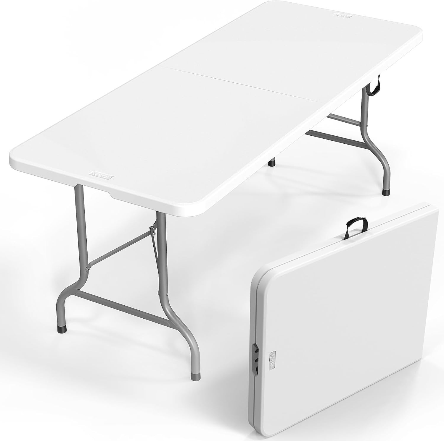 6 Ft Plastic Folding Table – Perfect for Indoor/Outdoor Dining & Parties