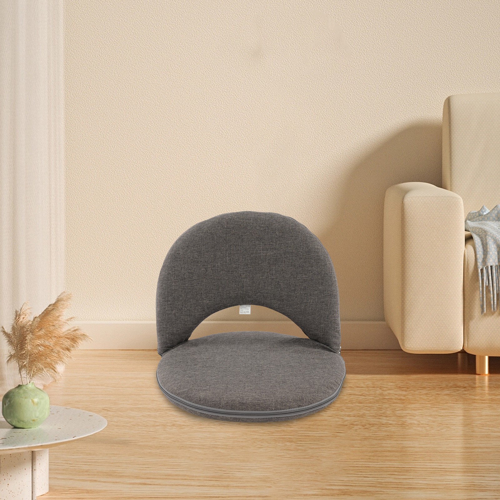 Folding Floor Chair, Floor Cushion,6 Gears Adjustable Floor Seat w/ Back Support