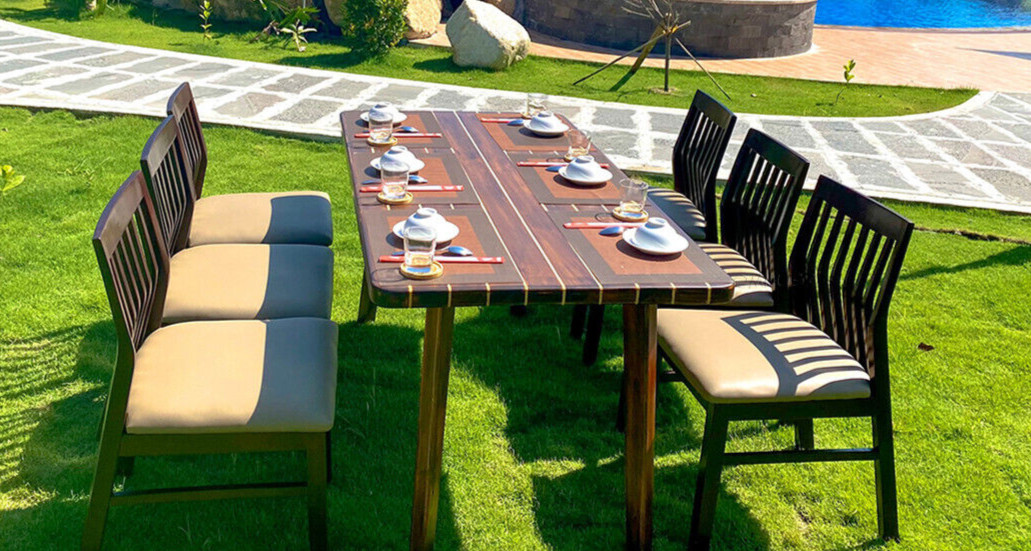 Nautical Dining & Kitchen Table 50″ Cedar Wood Chris Craft Deck Style Furniture