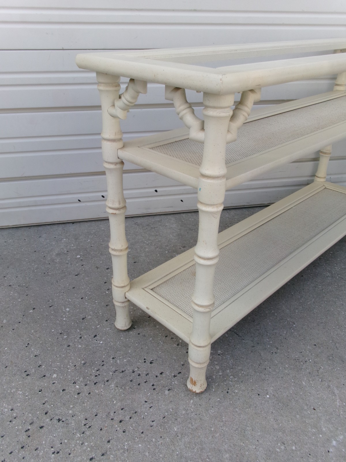 Fretwork Faux Bamboo Console Sofa Table Regency Chinoiserie Chippendale Hallway