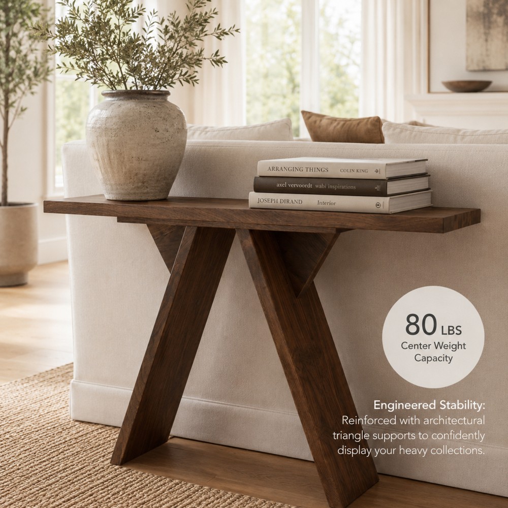 43in Console Table Long Entryway Table Mid-Century Modern Rustic Sofa Console