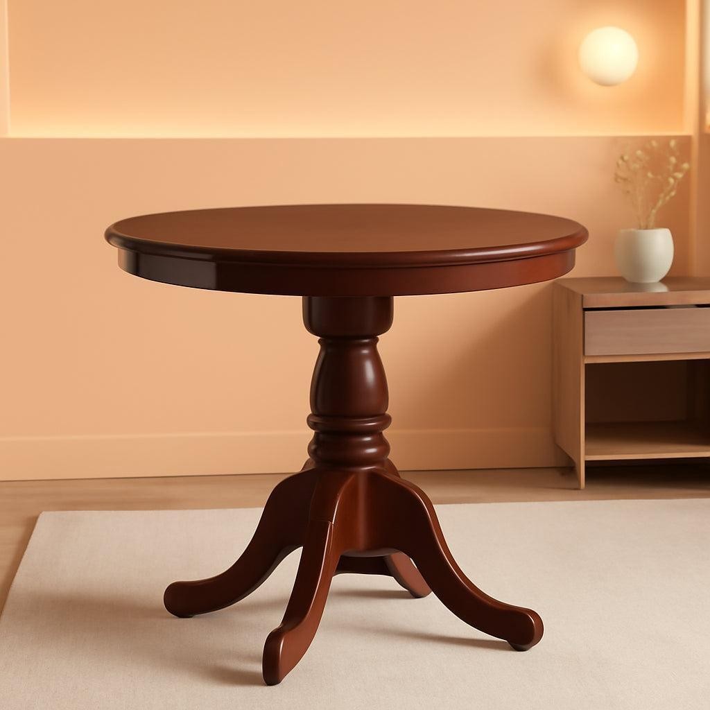 Eden Round Dining Table Mahogany Pedestal 30×30 Inches