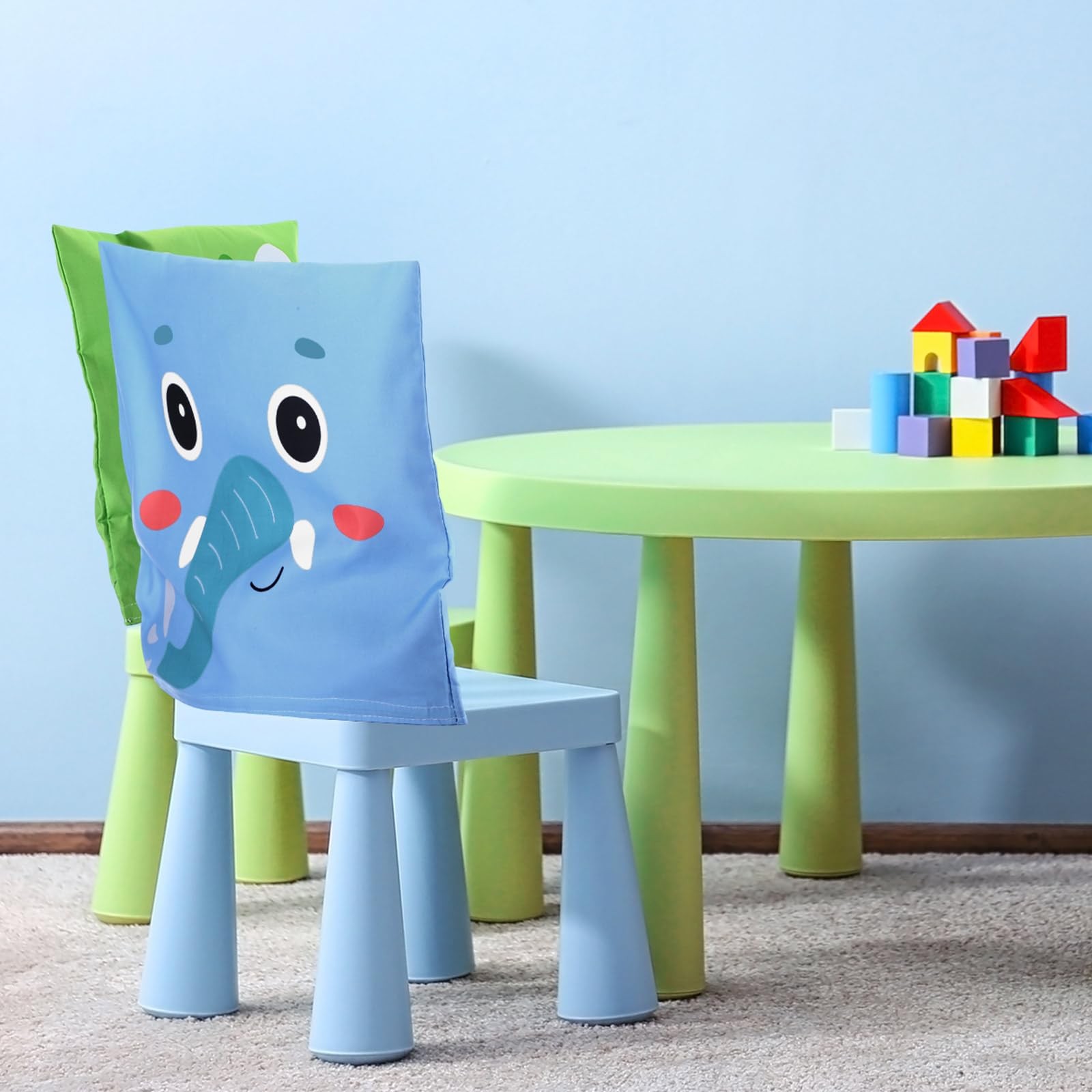 Breling 4 Pcs Animal Chair Covers 15.7×13.8 Inch Elephant Frog Pig Giraffe