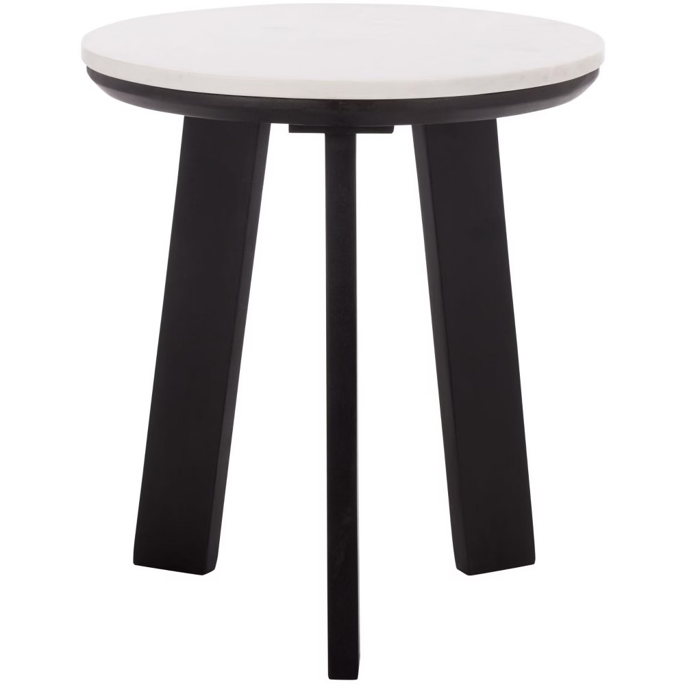 Sanji Round Accent Table – ACC3737 – White/Black – Safavieh