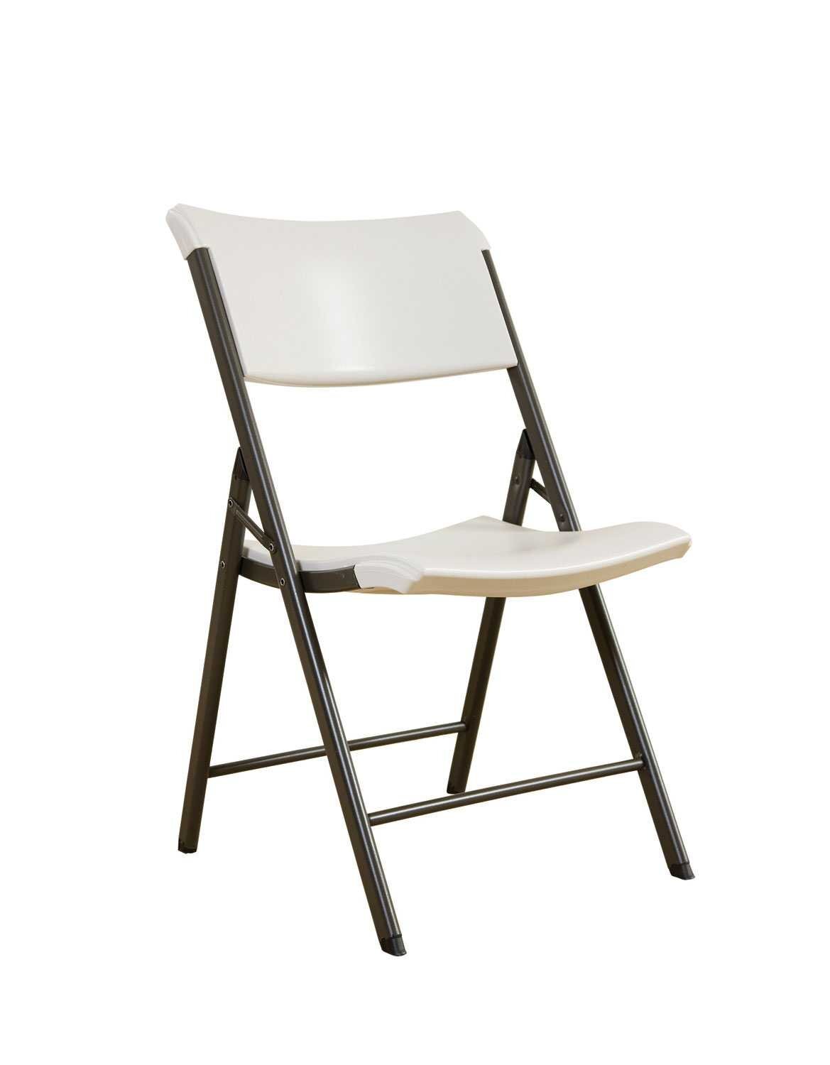 Lifetime 480074 Contemporary Folding Chair, Almond with Bronze Steel Frame,