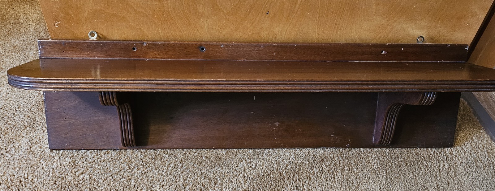 Vic. Floating Dark Walnut Shelf, 27.5″l x 7.5″h x 8″d, Grooved Edge,Sleek Lines
