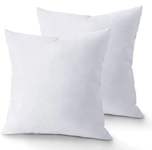 QUBA LINEN 18 x 18 Throw Pillow Insert – Pack of 2 18×18 Inch (Pack of 2)