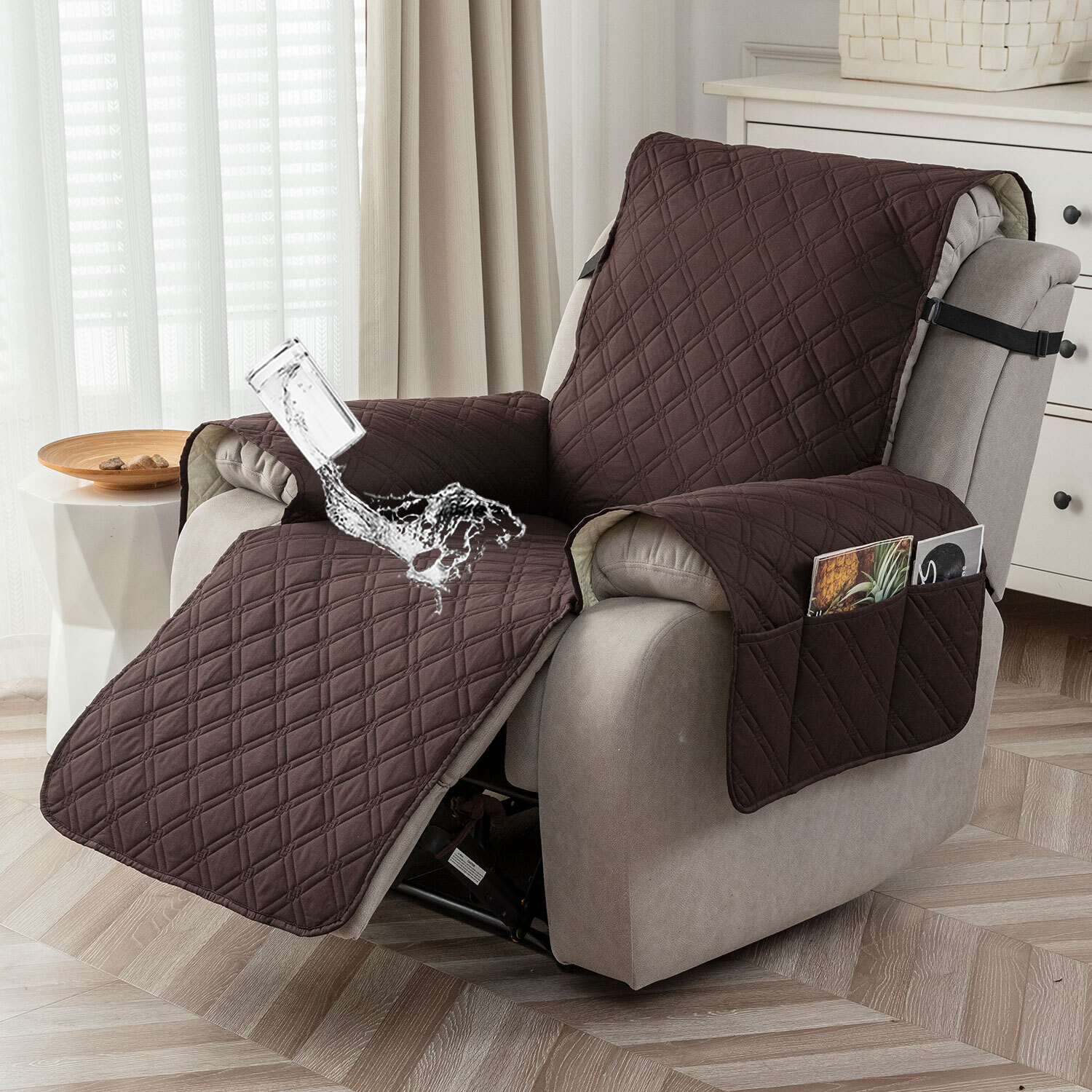 100% waterproof non-slip warm recliner cover, home protection decoration