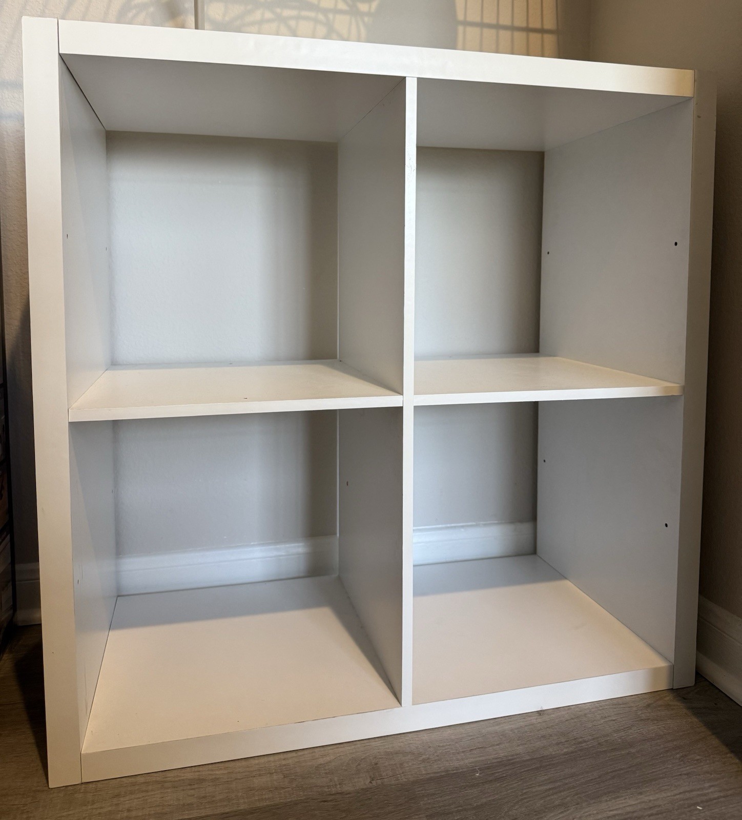 White 4-Cube Storage Shelf Unit Fabric Bin, Freestanding 35x30x30 PICK UP ONLY