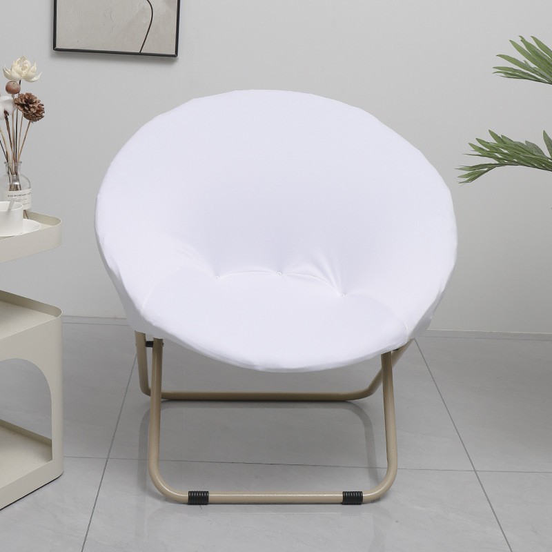 Solid Color Stretch Round Saucer Chair Cover Foldable Moon Chair Protector