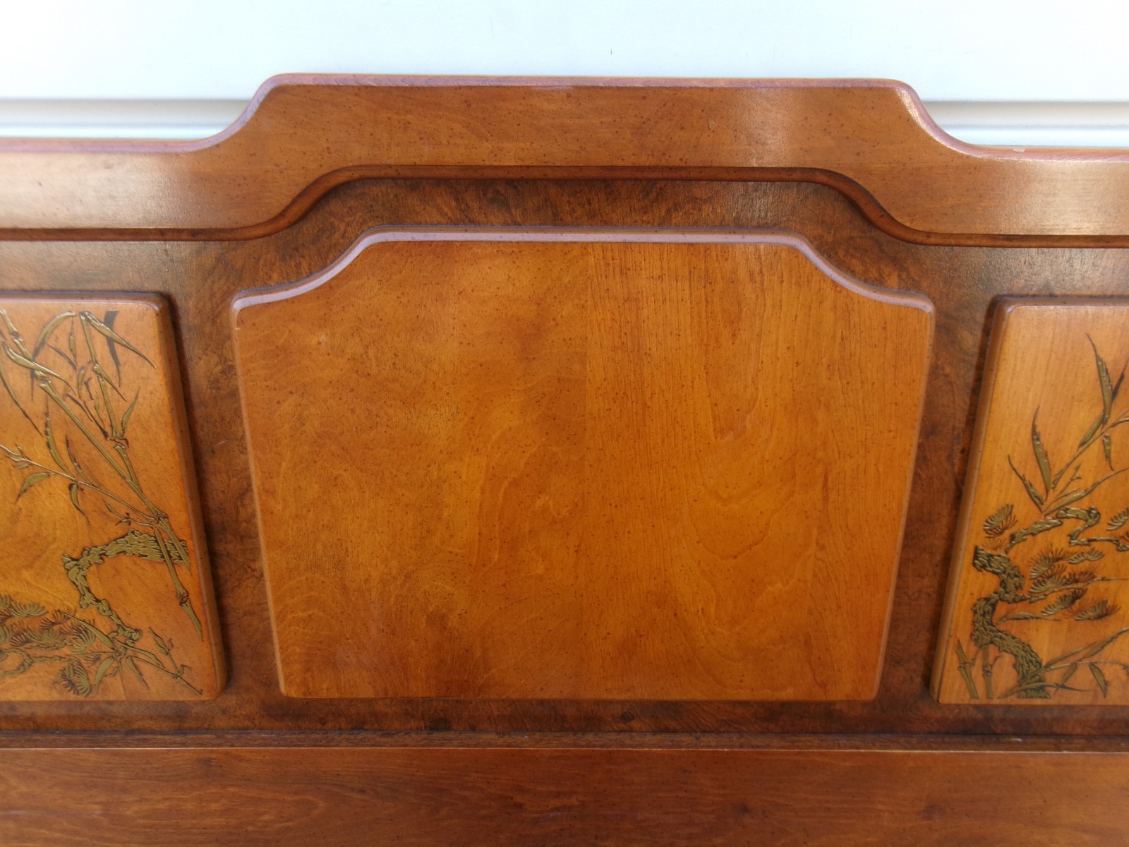 Asian Queen size Headboard Bassett Pagoda Chinoiserie Mandarin Emperor Japanese