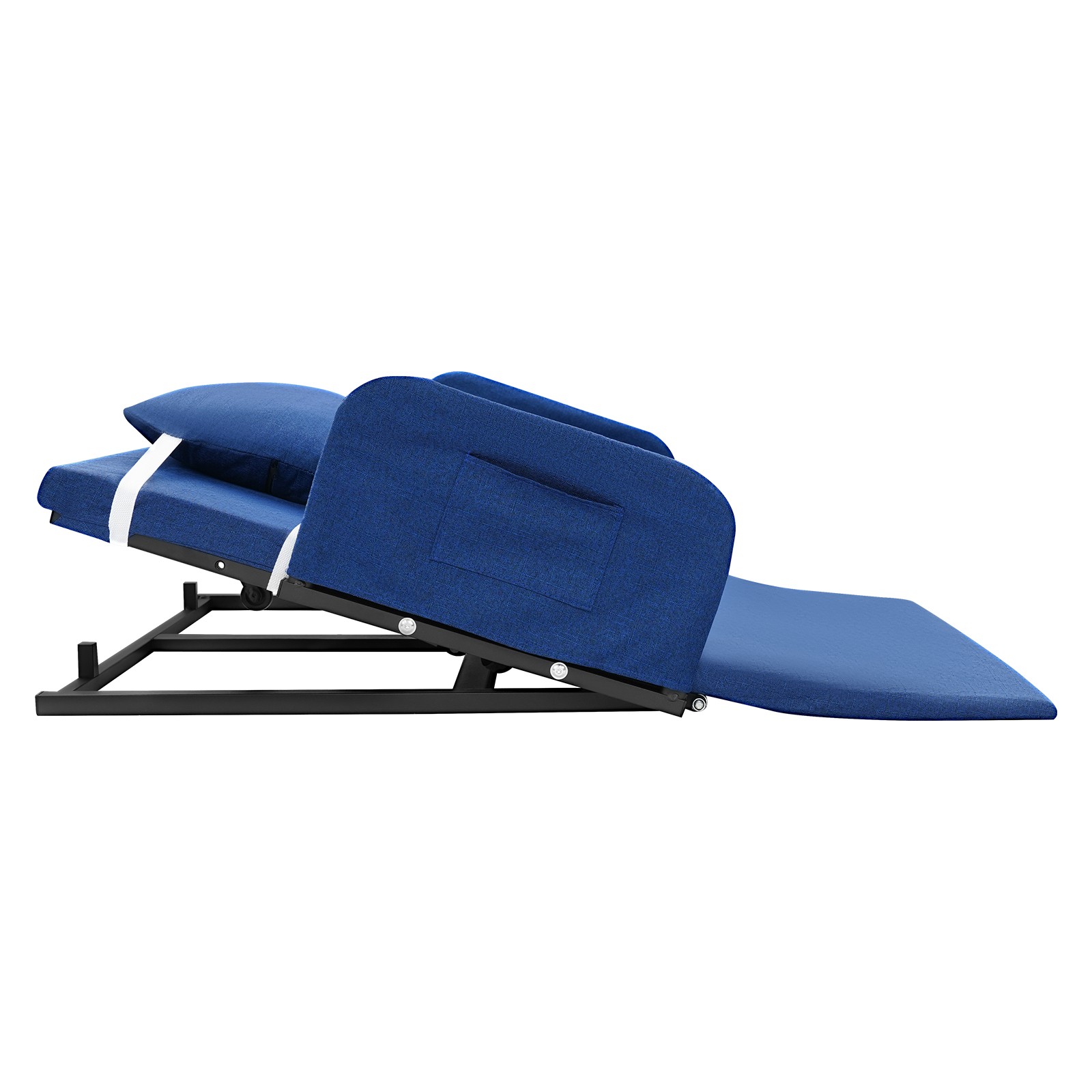 Electric Adjustable Bed Backrest Lift 80° Elderly Support w/ Handrails Blue