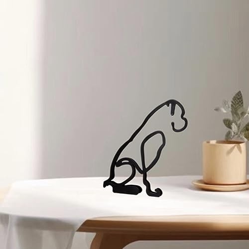 Minimalist Metal Abstract Line Art Sculpture, Boxer | Personalized, Creative