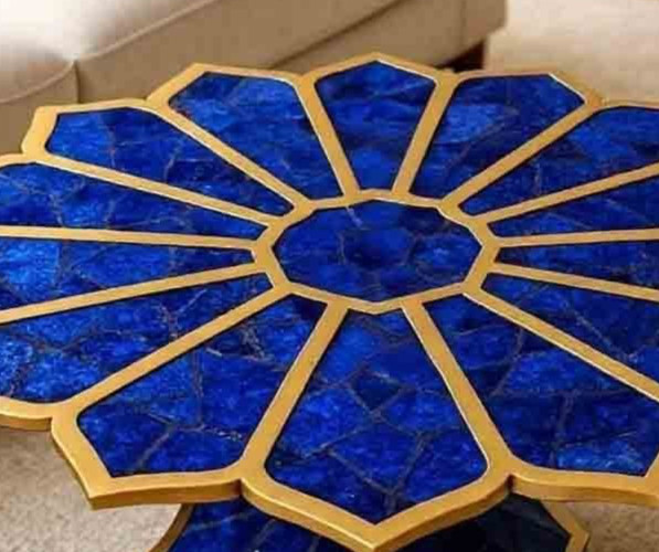 Luxury Lapis Lazuli Stone Tabletop – Semi Precious Overly Stone & Home Decor