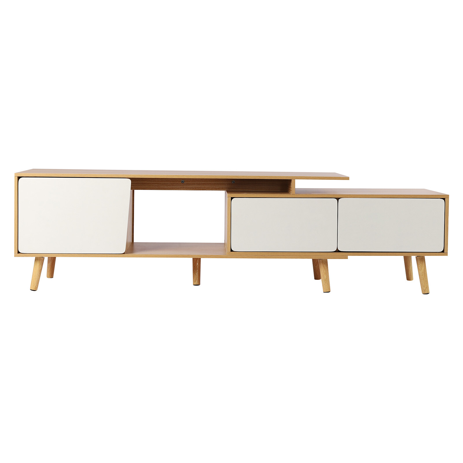 TV Stand Entertainment Center Media Console For TVs With Storage Cabinets Shelve