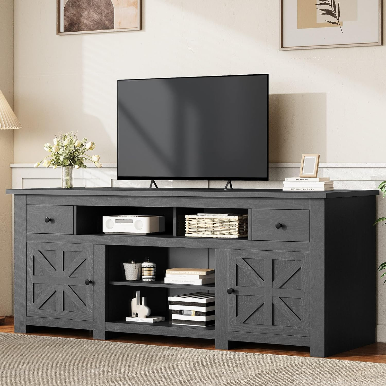 YITAHOME TV Stand for 75/80 Inch TV, Entertainment Center, TV Cabinet with Drawe