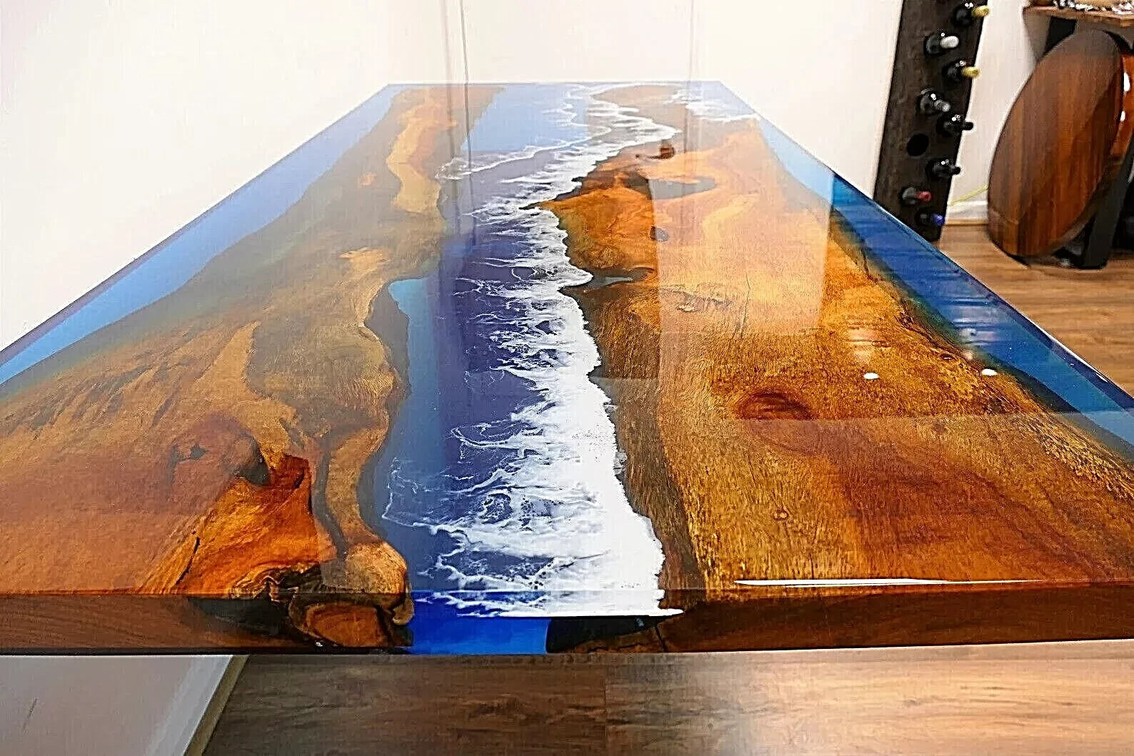 Ocean Table Top – Epoxy Resin Table | Handmade Acacia Wood Table Decor