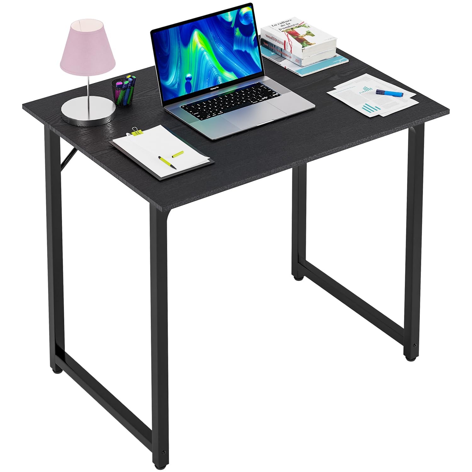 PayLessHere | 32 Inch Computer Desk | Black | Office Desk with Metal Frame, A…