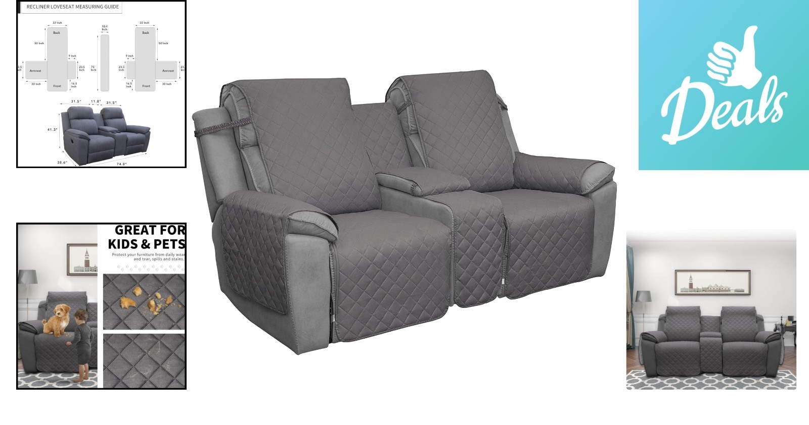 Luxurious Quilted Loveseat Protector – Easy Care, Stylish Cover for Living Rooms