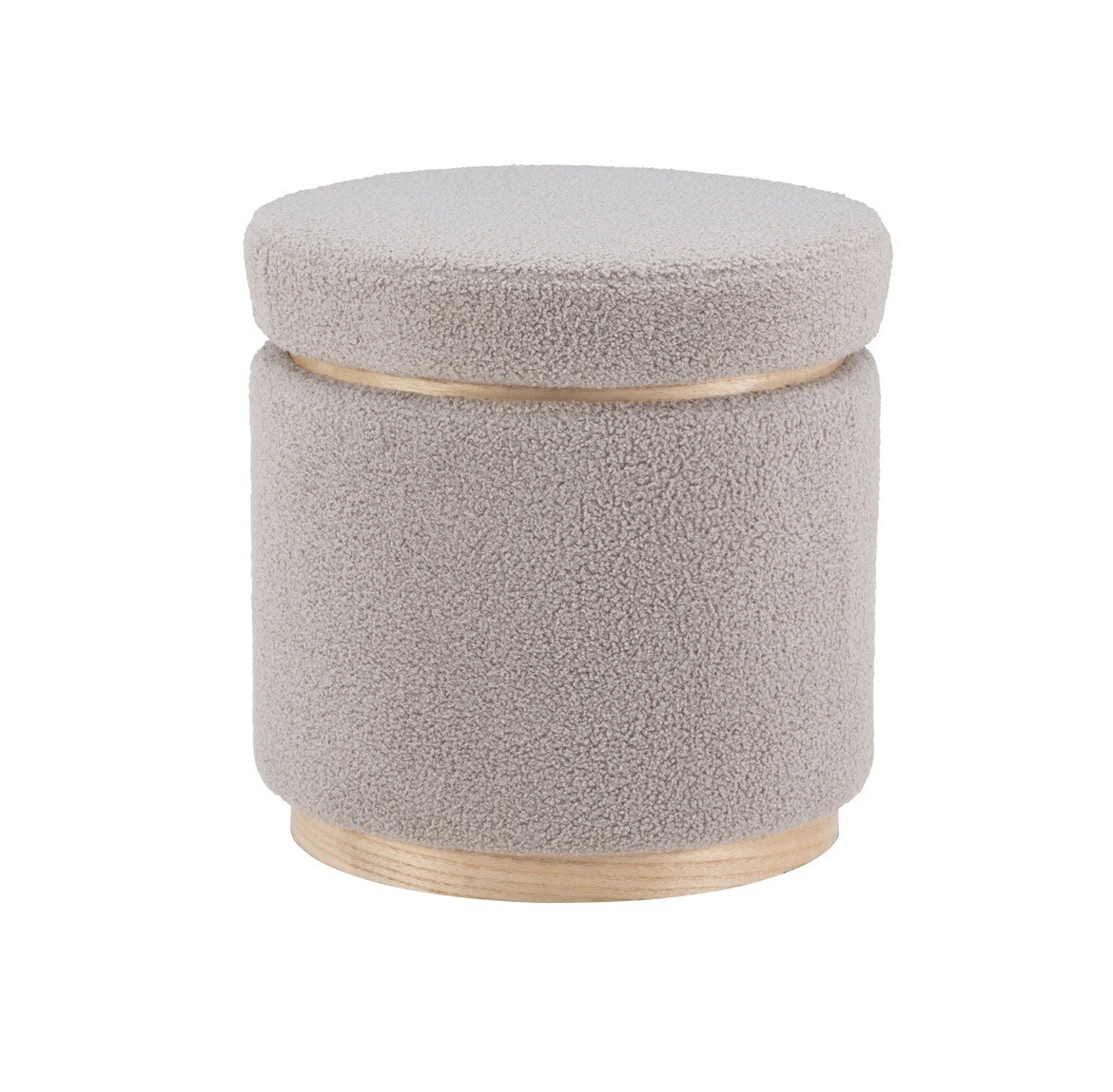 Round Upholstered Storage Ottoman Sunny Grey – Room Essentials