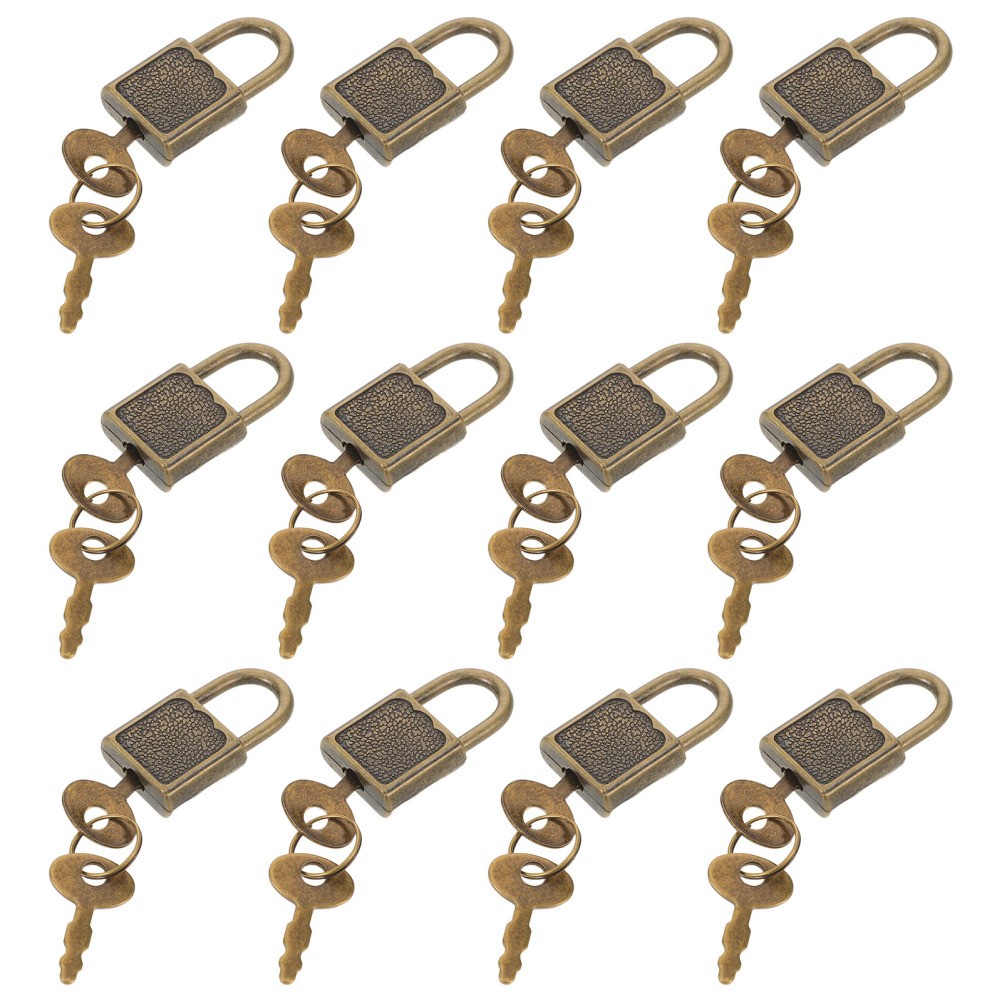 12 Sets Small Padlock Kids Keys That Look Real Boxes for Personal Items