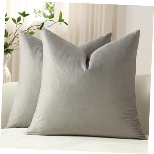 Throw Pillow Covers 22×22 Light-Grey: Pack of 22″ x 22″ (Pack of 2) Slate Grey