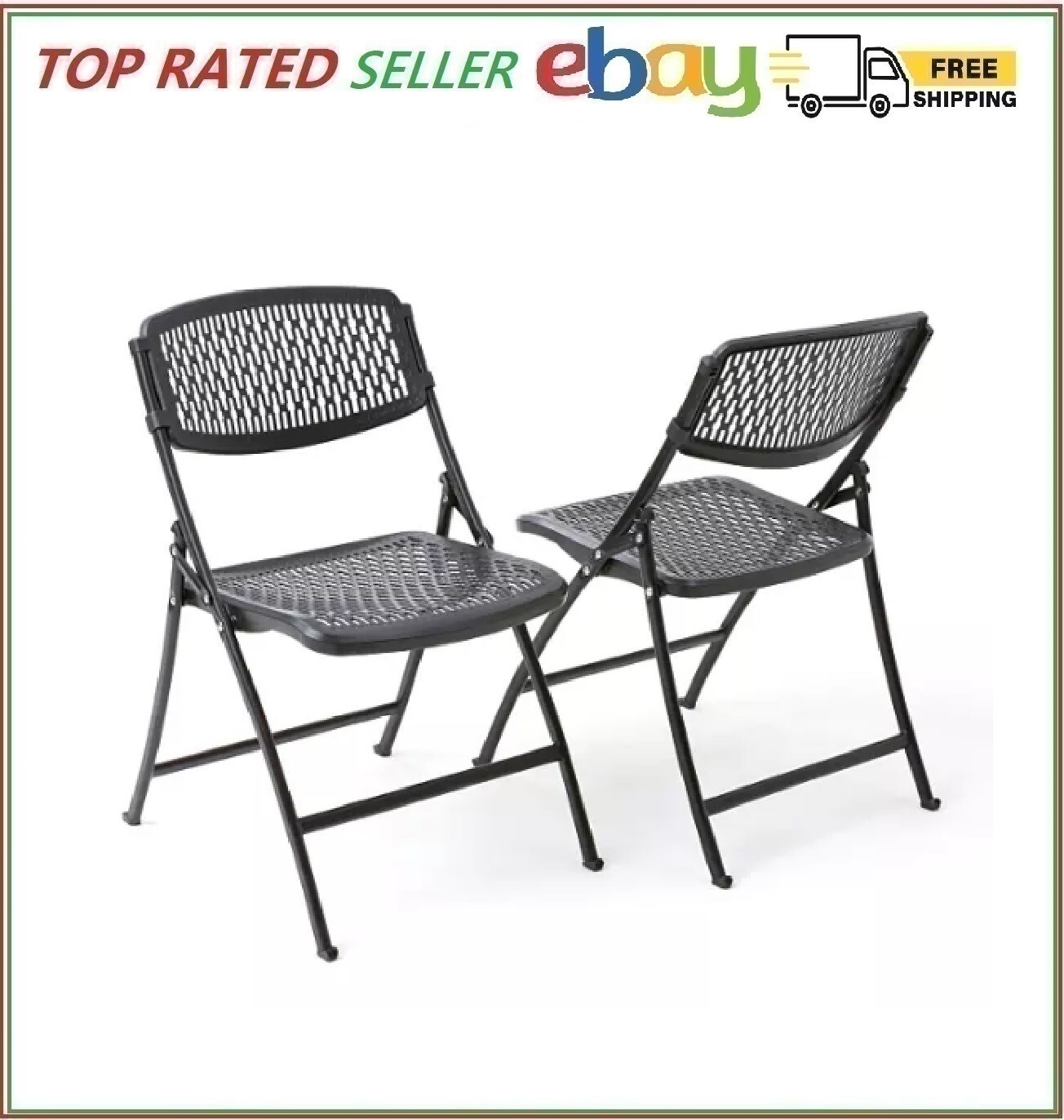 Mity-Lite Flex One Folding Chair, Black, 4-Pack Black
