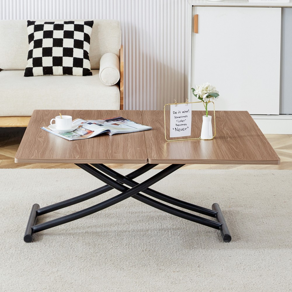 Modern minimalist multifunctional lift table with 0.8 inch thick MDF deskto