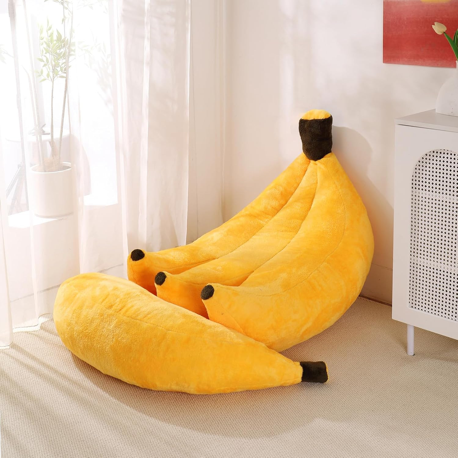 Cozy Banana Bean Bag Chair & Ottoman – Versatile Lounger for All Ages