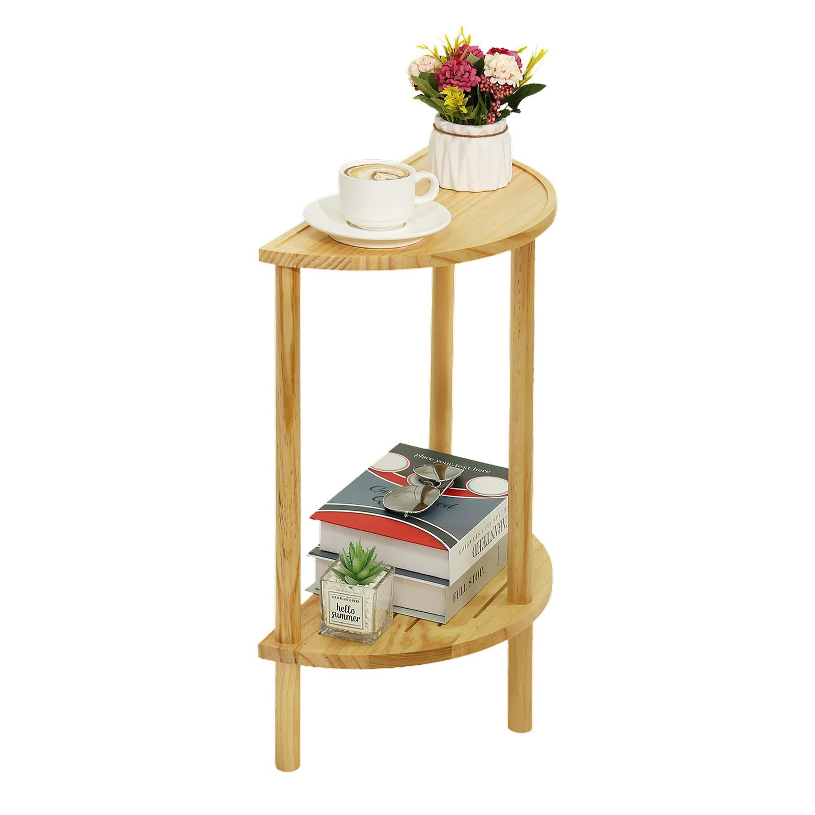 End Table Half Moon Side Tables, 2 Tier Half Round Side Table, Sofa Side Half…