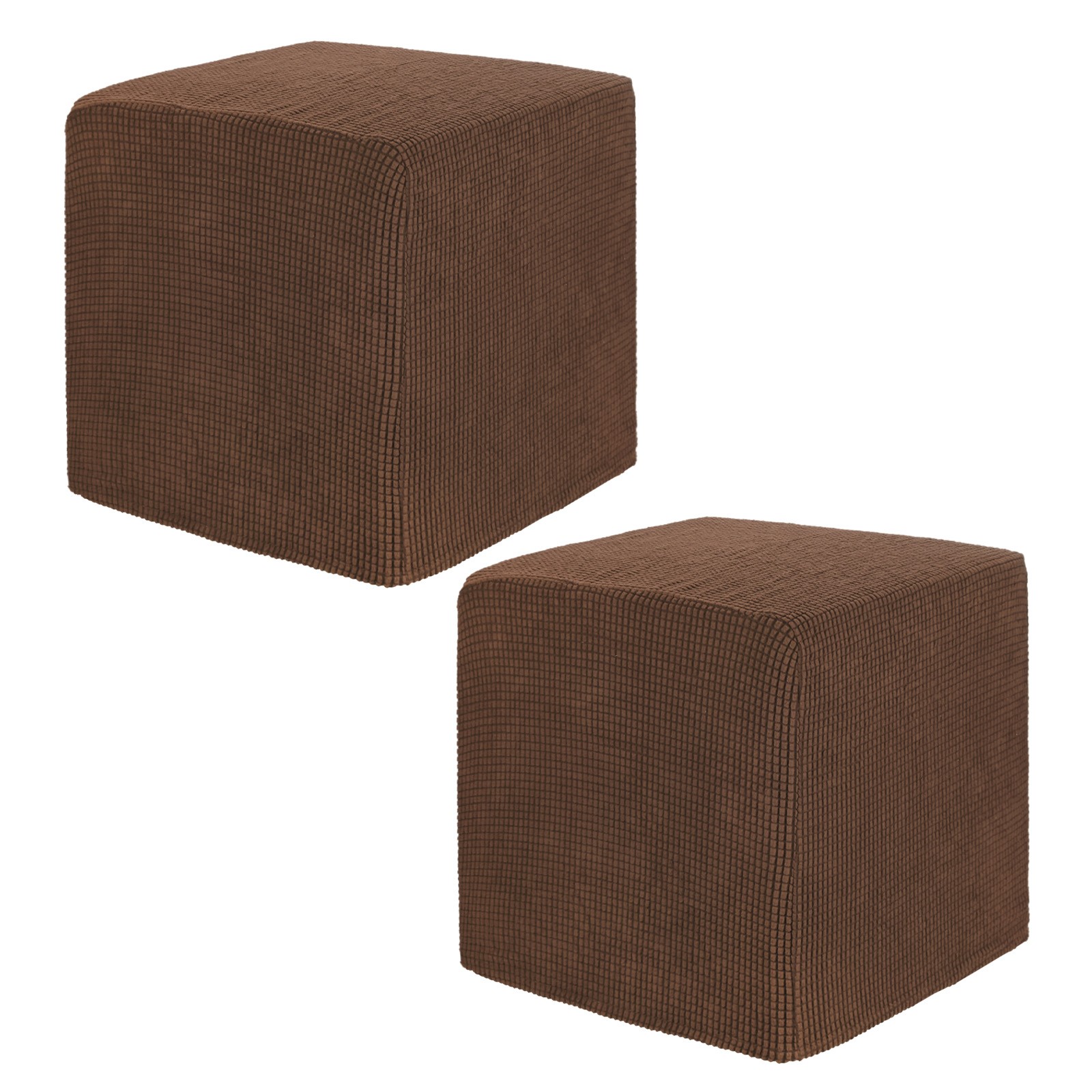 2-Pack 13″x13″x15″ Square Ottoman Slipcovers Footstool Protector Coffee