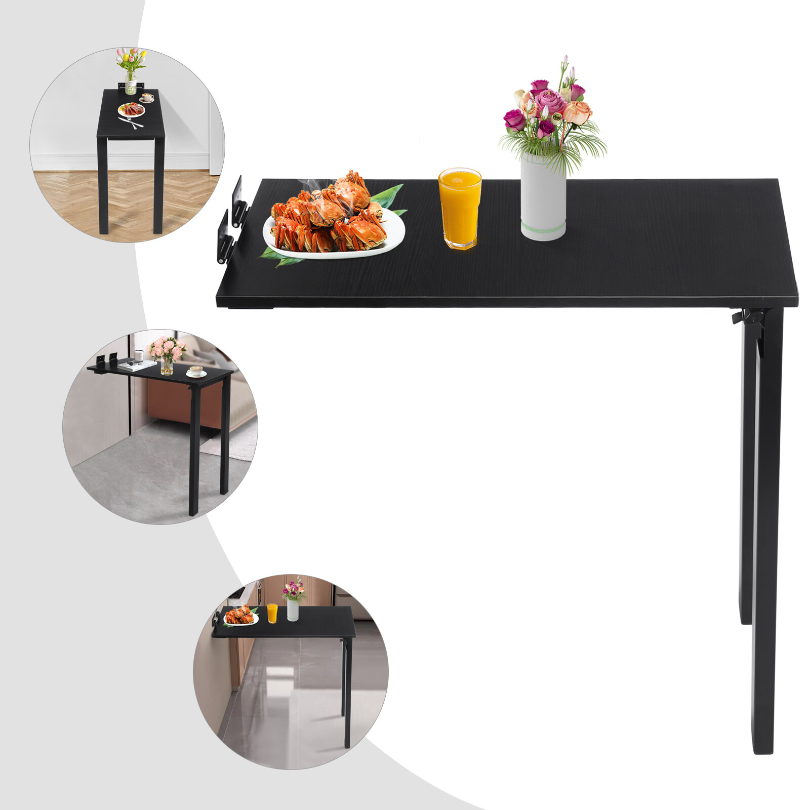 Wall Mounted Floating Folding Table Laptop Desk Home Office 29.52*15.75*29.1 in
