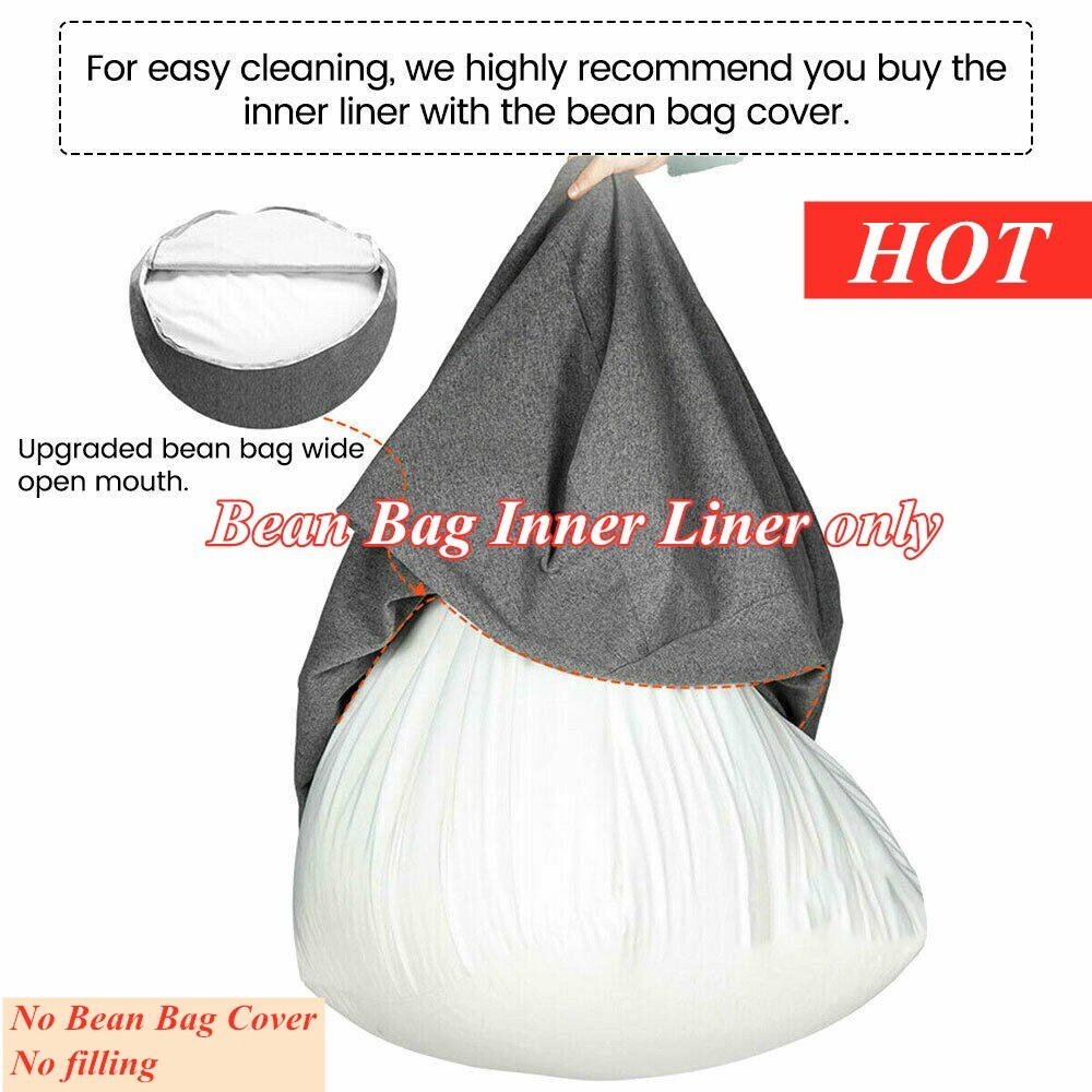 Large Inner Liner For Bean Bag Chair Cover Easy Cleaning Sofa Seat Adults Kids U